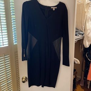 Banana Republic Black Dress with leather detail